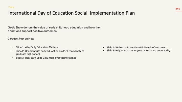 International Day of Education social implementation plan