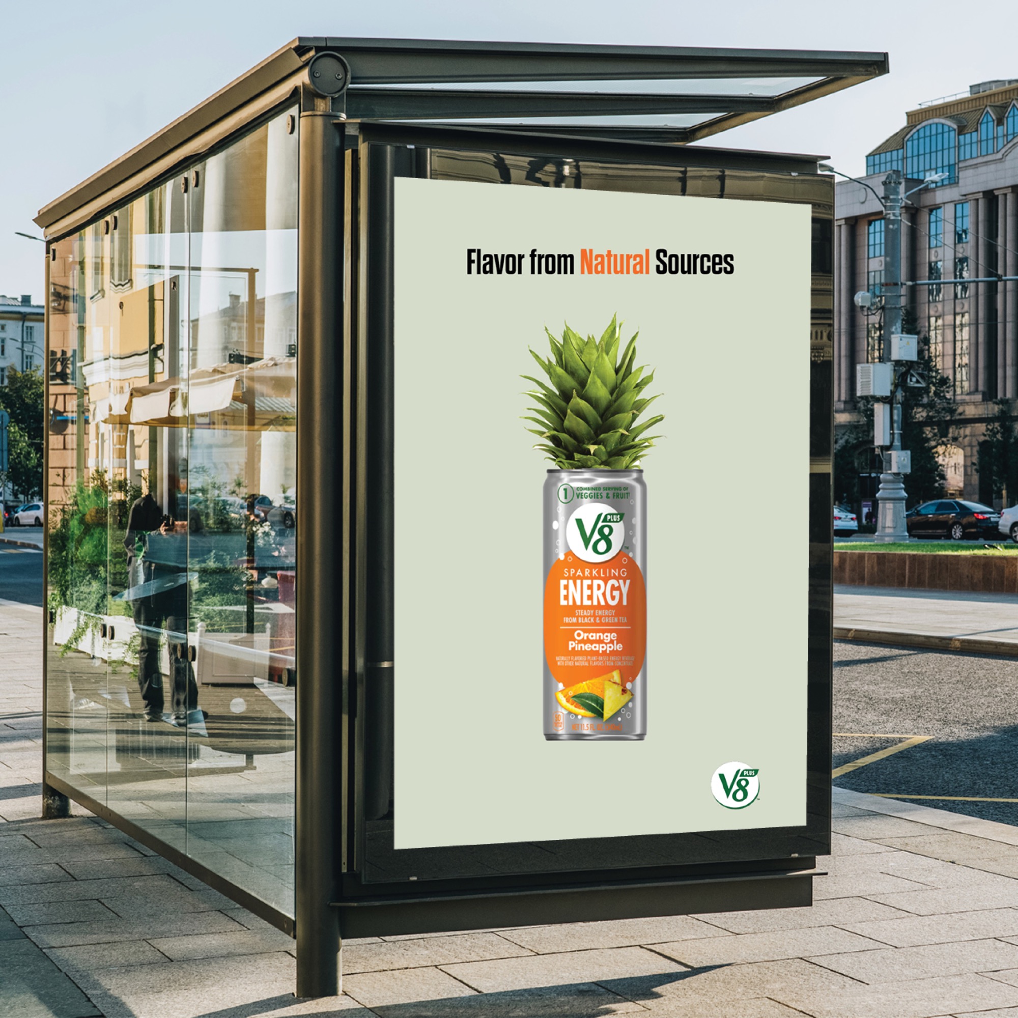 V8 Energy Pineapple Mango ad, Flavor from Natural Sources