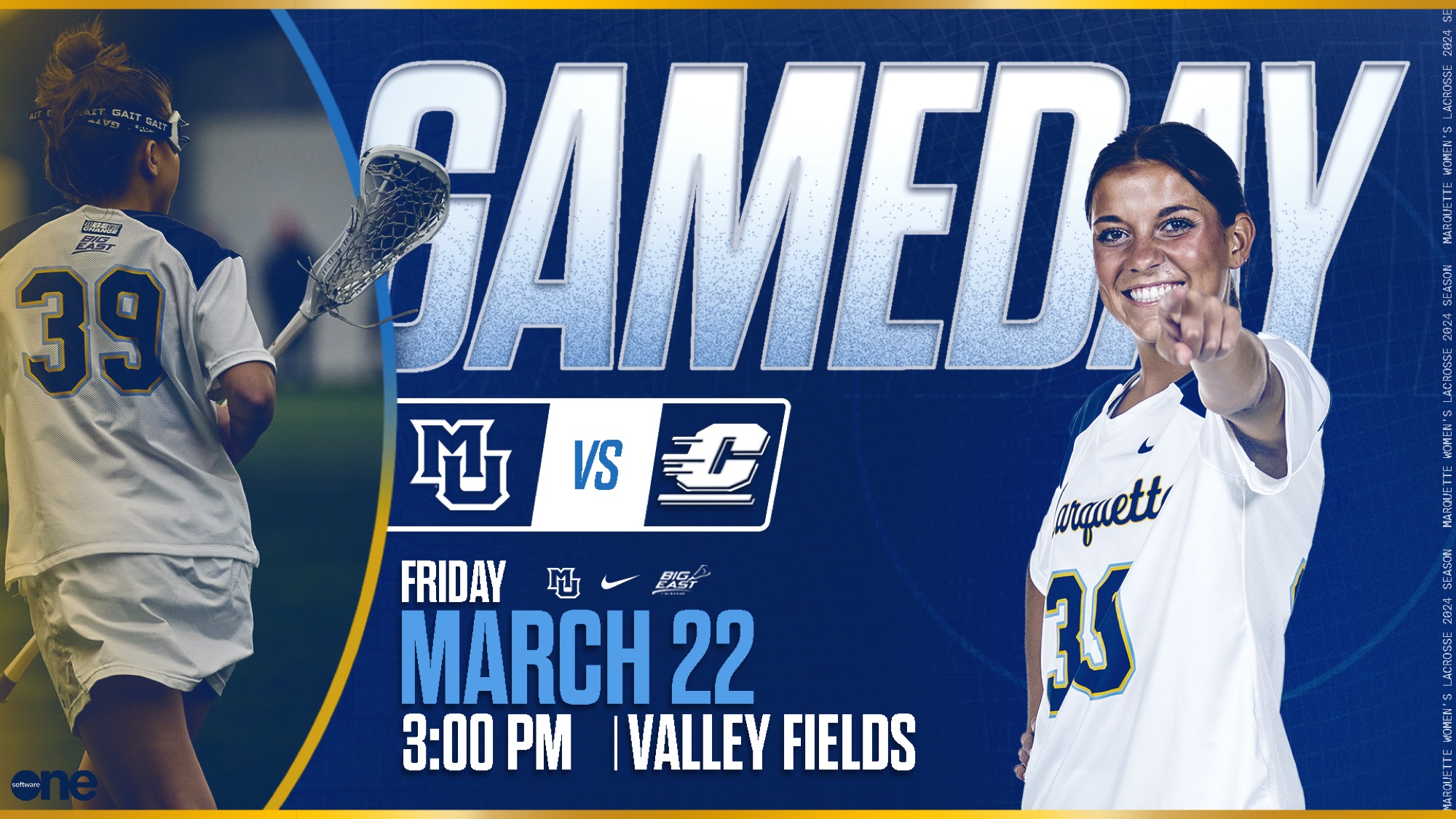 Gameday graphic: MU vs C lacrosse, March 22 at Valley Fields