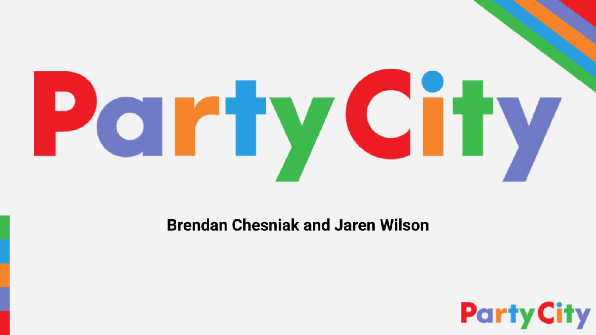 PartyCity logo with Brendan Chesniak and Jaren Wilson