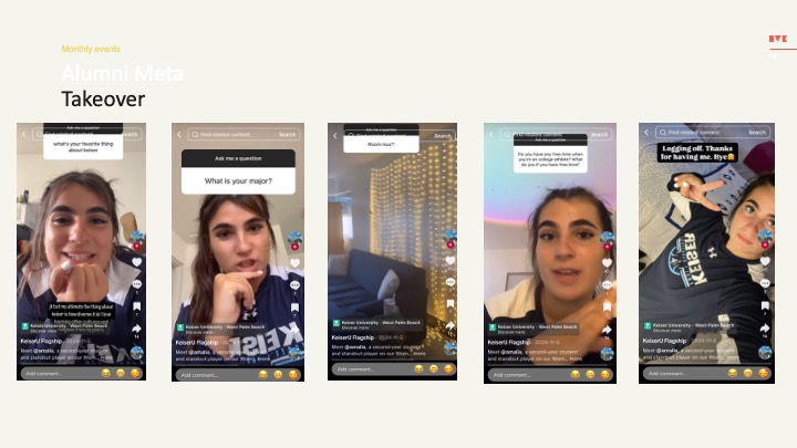 Alumni Meta takeover plan with alumni story examples